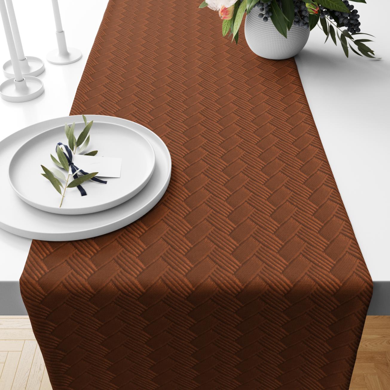 Patterned Leather - Bronze Table Runner Trendy Home