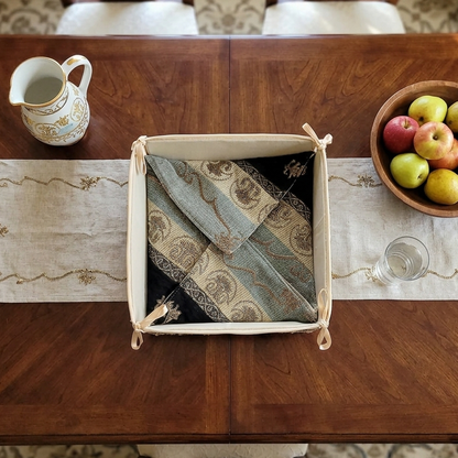 Hand Sequin - Silver Bread Basket