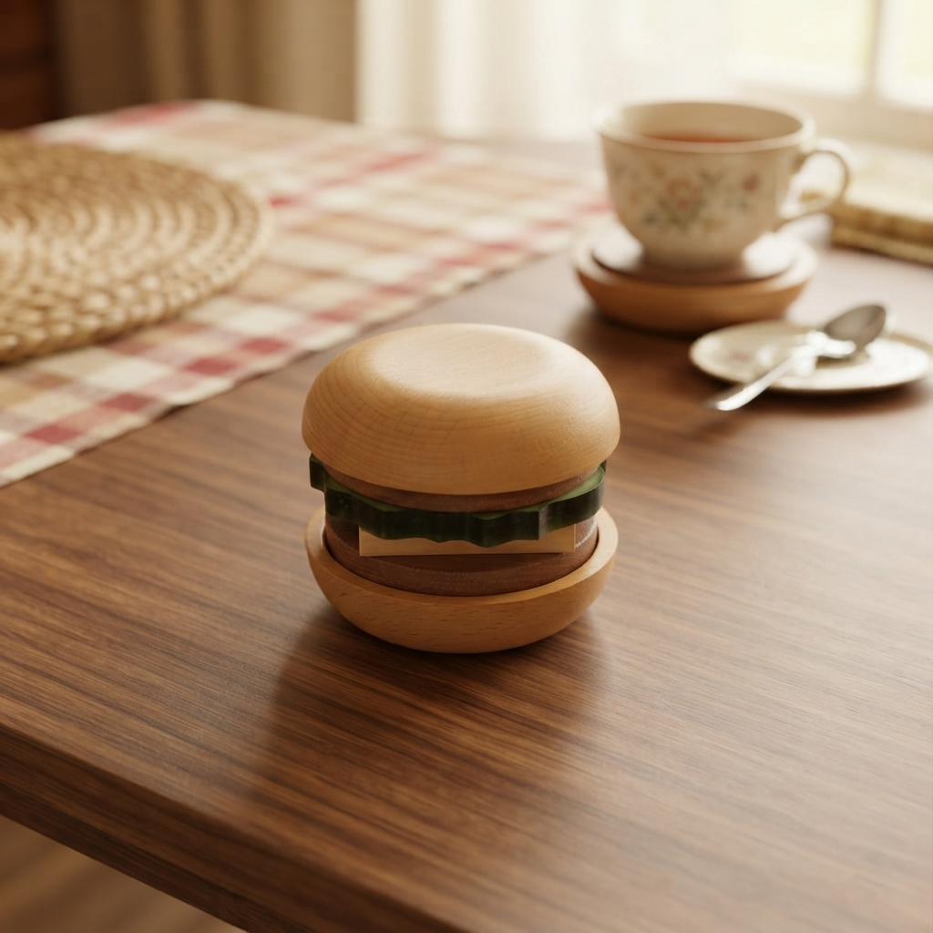 Wooden - Hamburger Tea Coaster Set