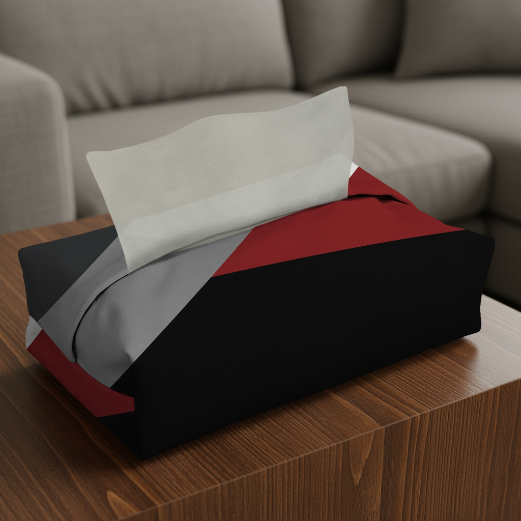 Printed - Victoria's Red Tissue Box Trendy Home