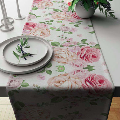 Printed - Pink Rose Table Runner Trendy Home
