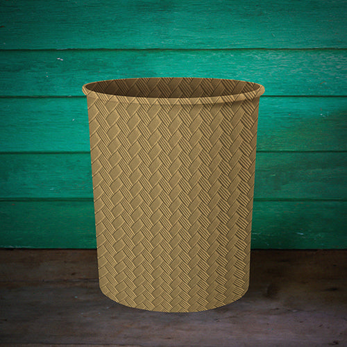 Patterned Leather - Bronze Beige Dustbin Trendy Home