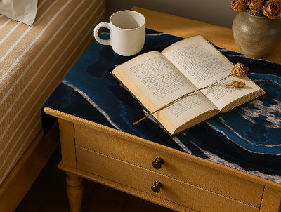 Printed - Blue Moana Bed Side Table Accent Trendy Home