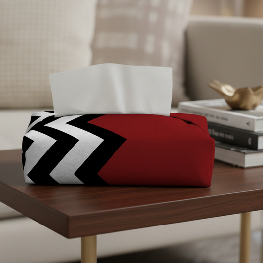 Printed - Lisbon Red Tissue Box Trendy Home