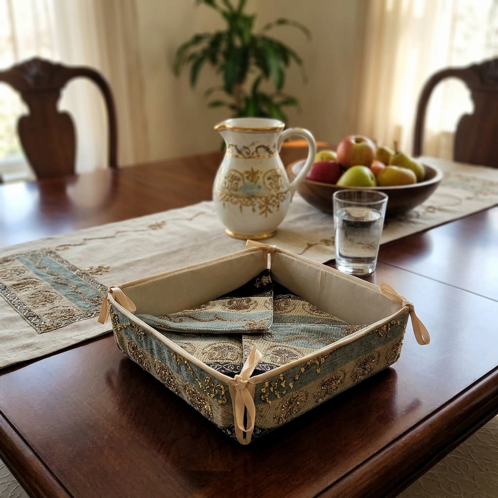 Hand Sequin - Silver Bread Basket