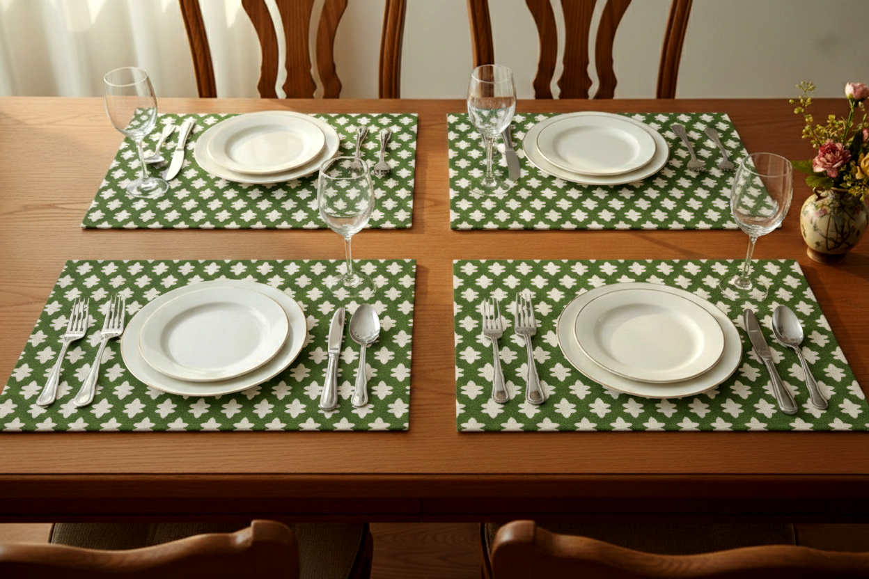 Printed - Emerald Symmetry Table Mat Trendy Home