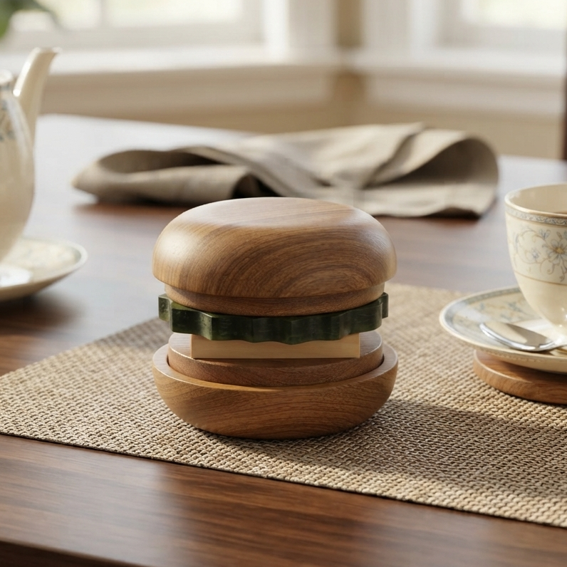 Wooden - Hamburger Tea Coaster Set