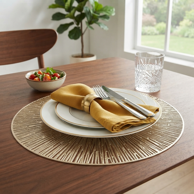 Pvc - Gold Celestial Glow Charger Plate Trendy Home