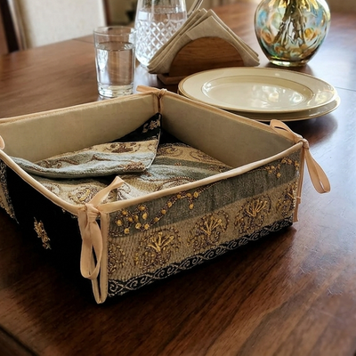 Hand Sequin - Silver Bread Basket Trendy Home