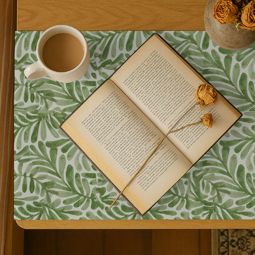 Printed - Sage Leaf Bed Side Table Accent Trendy Home