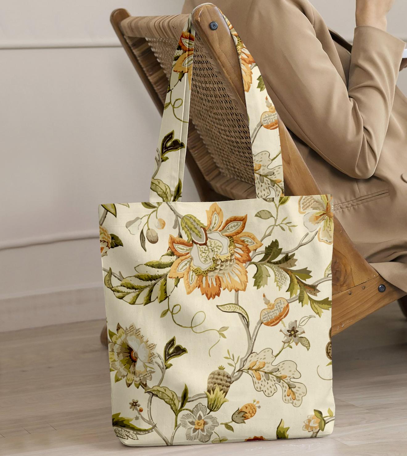 Printed - Beige Fort Tote Bag Trendy Home