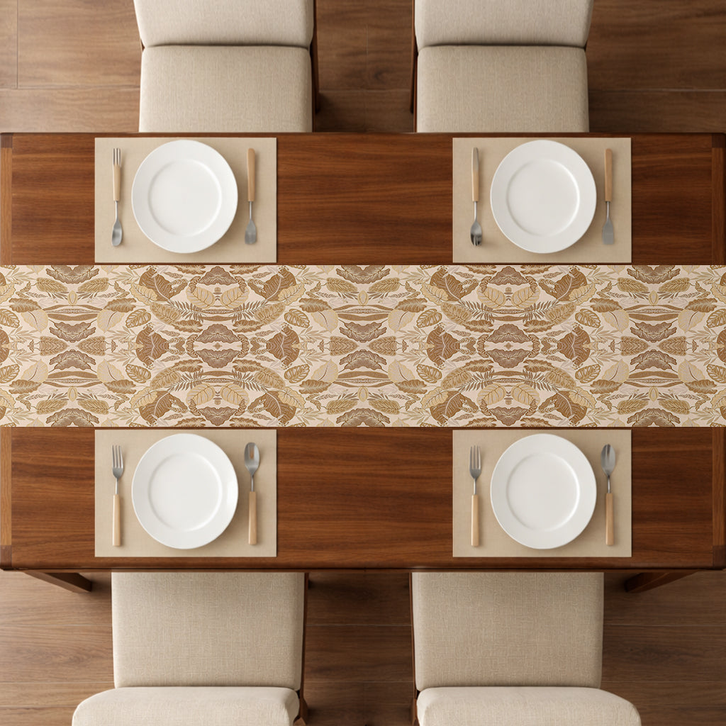 Printed - Sandy Beige Fern Table Runner Trendy Home
