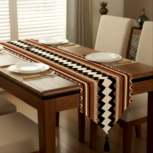 Printed - Tribal Terracotta Table Runner Trendy Home