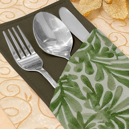 Printed - Sage Leaf Cutlery Pouch Trendy Home