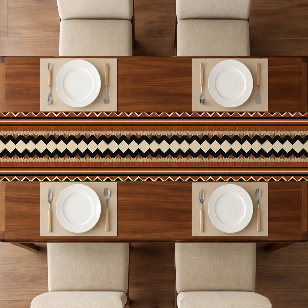 Printed - Tribal Terracotta Table Runner Trendy Home