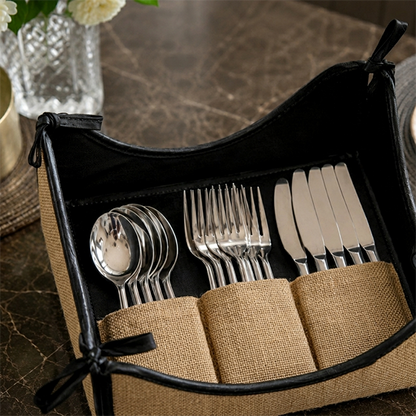 Fine Jute - Mud Cutlery Tray