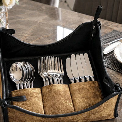 Malai Velvet - Fawn Cutlery Tray Trendy Home