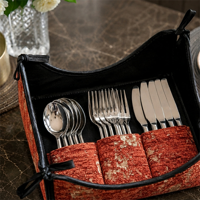Shanghai Velvet - Rust Cutlery Tray Trendy Home