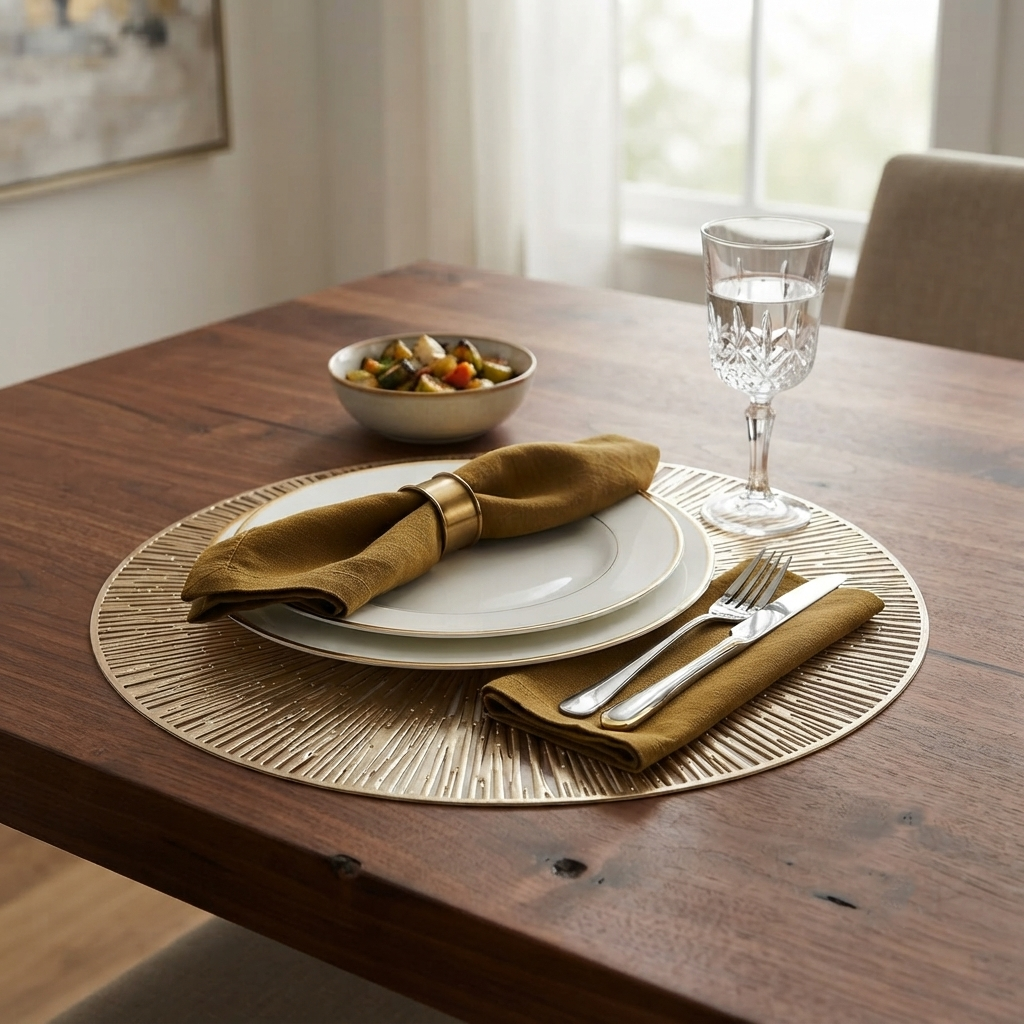 Pvc - Gold Celestial Glow Charger Plate