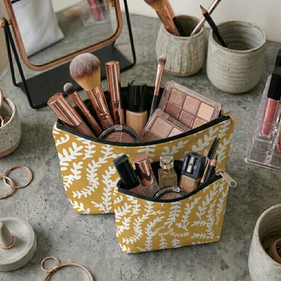 Printed - Mustard Mist Cosmetic Pouch Trendy Home