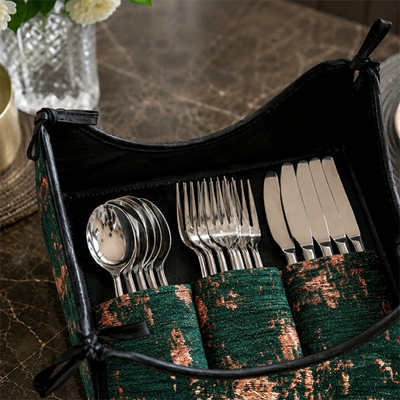 Shanghai Velvet - Emerald Cutlery Tray Trendy Home