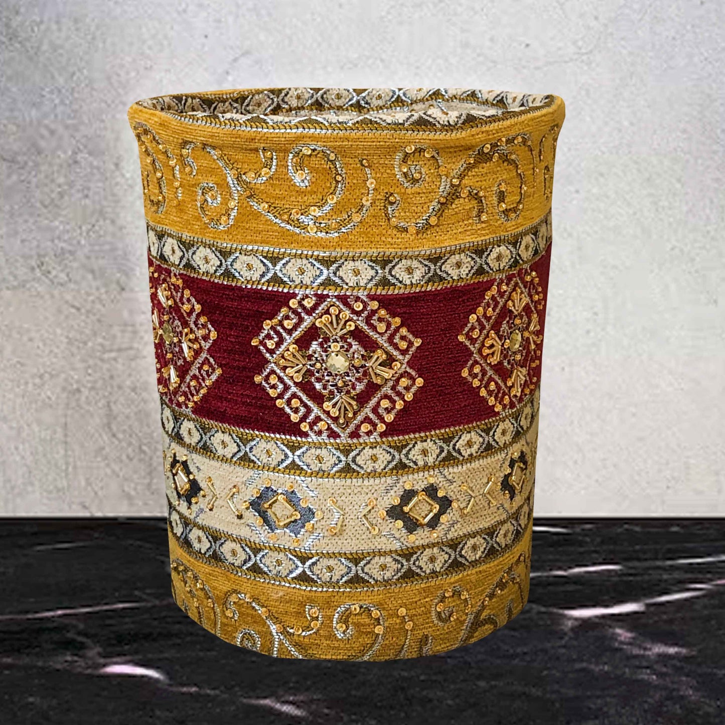 Hand Sequin - Maroon Dustbin Trendy Home