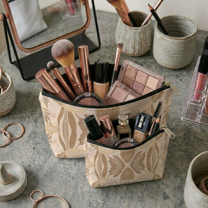 Printed - Sandy Beige Fern Cosmetic Pouch