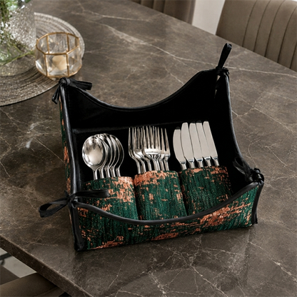 Shanghai Velvet - Emerald Cutlery Tray