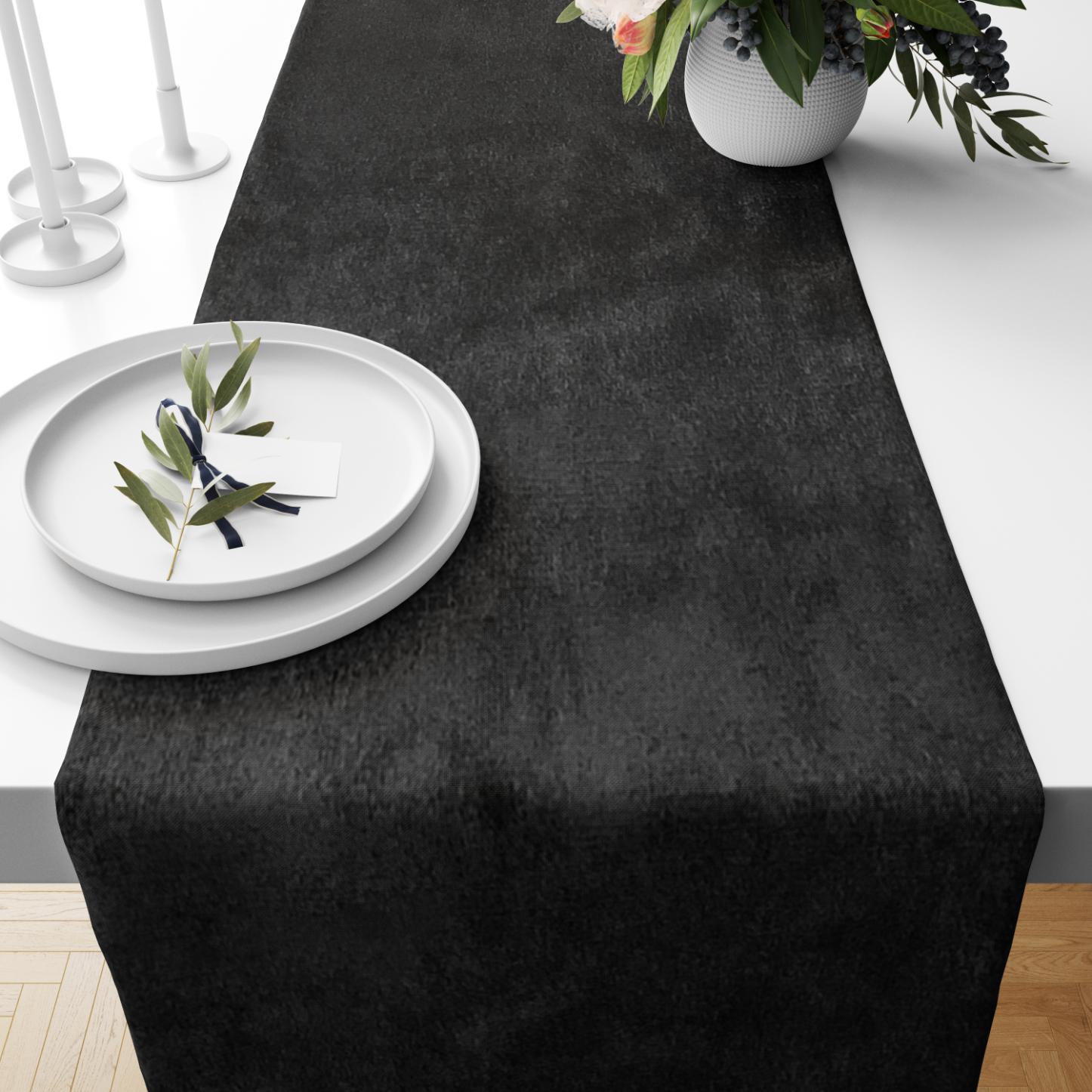 Malai Velvet - Black Table Runner Trendy Home