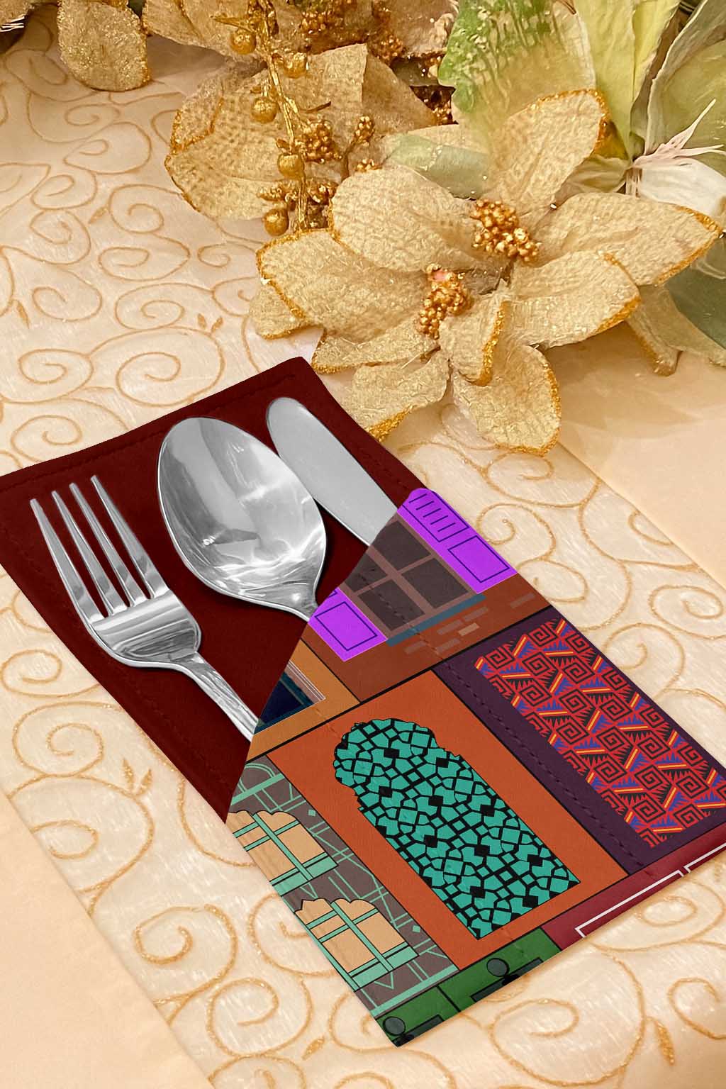 Printed - Mughal Cutlery Pouch