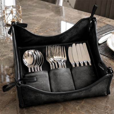 Malai Velvet - Steel Cutlery Tray Trendy Home