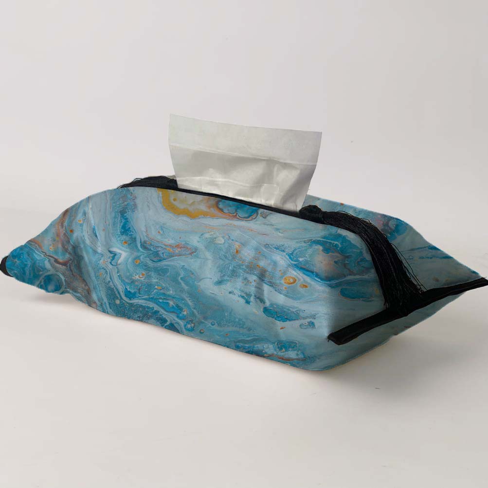 Blue Opal Marble-Stone Tissue Box Trendy Home