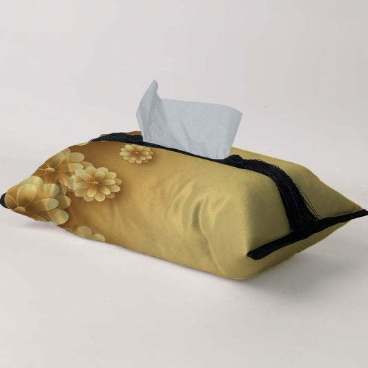 Gold Flower Tissue Box