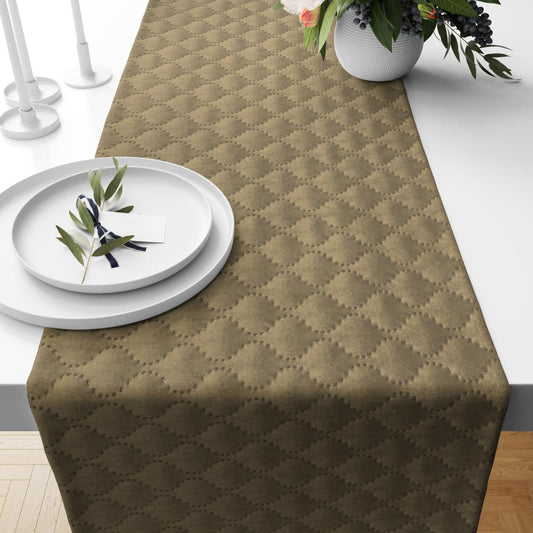 Quilted Velvet - Fawn Table Runner Trendy Home