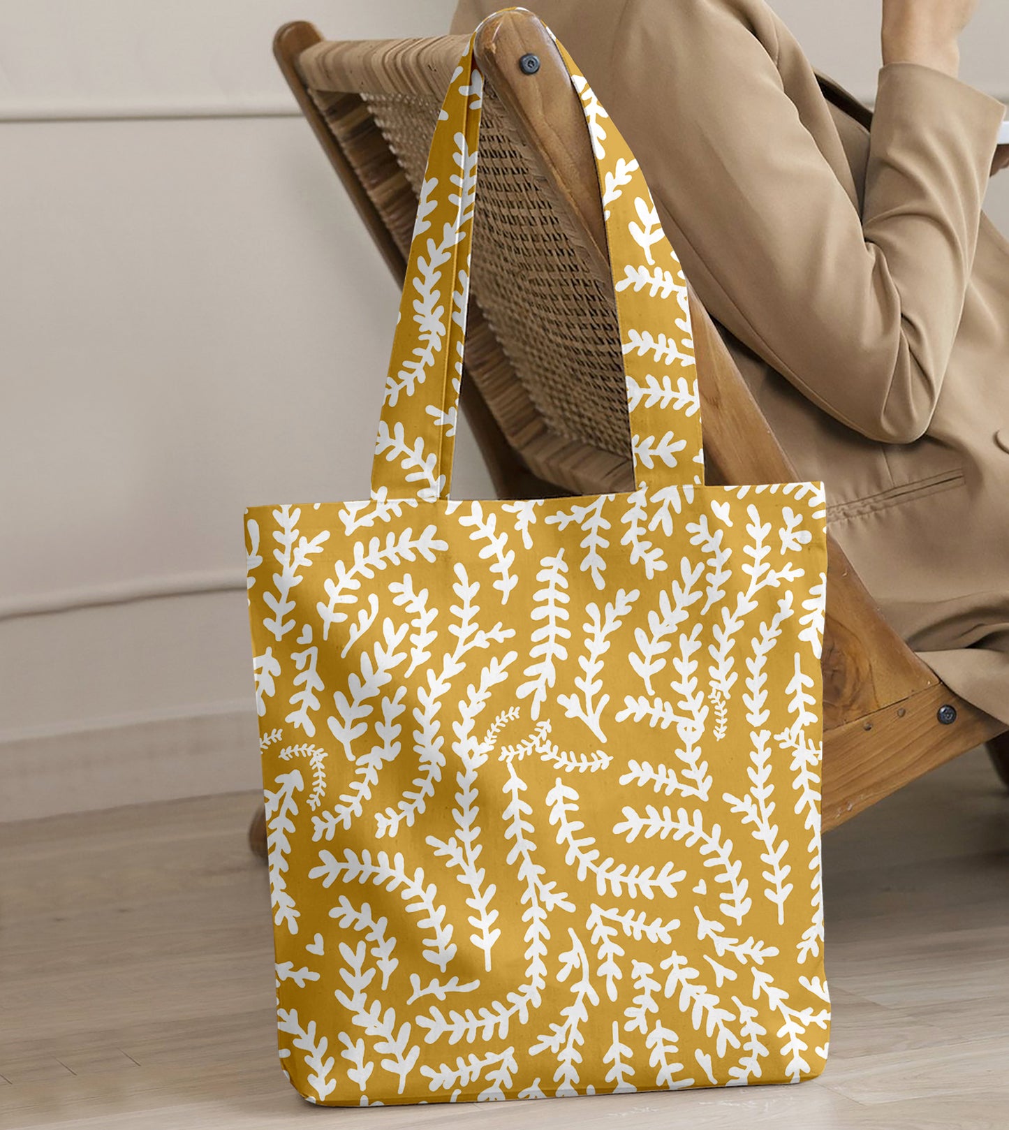 Printed - Mustard Mist Tote Bag Trendy Home