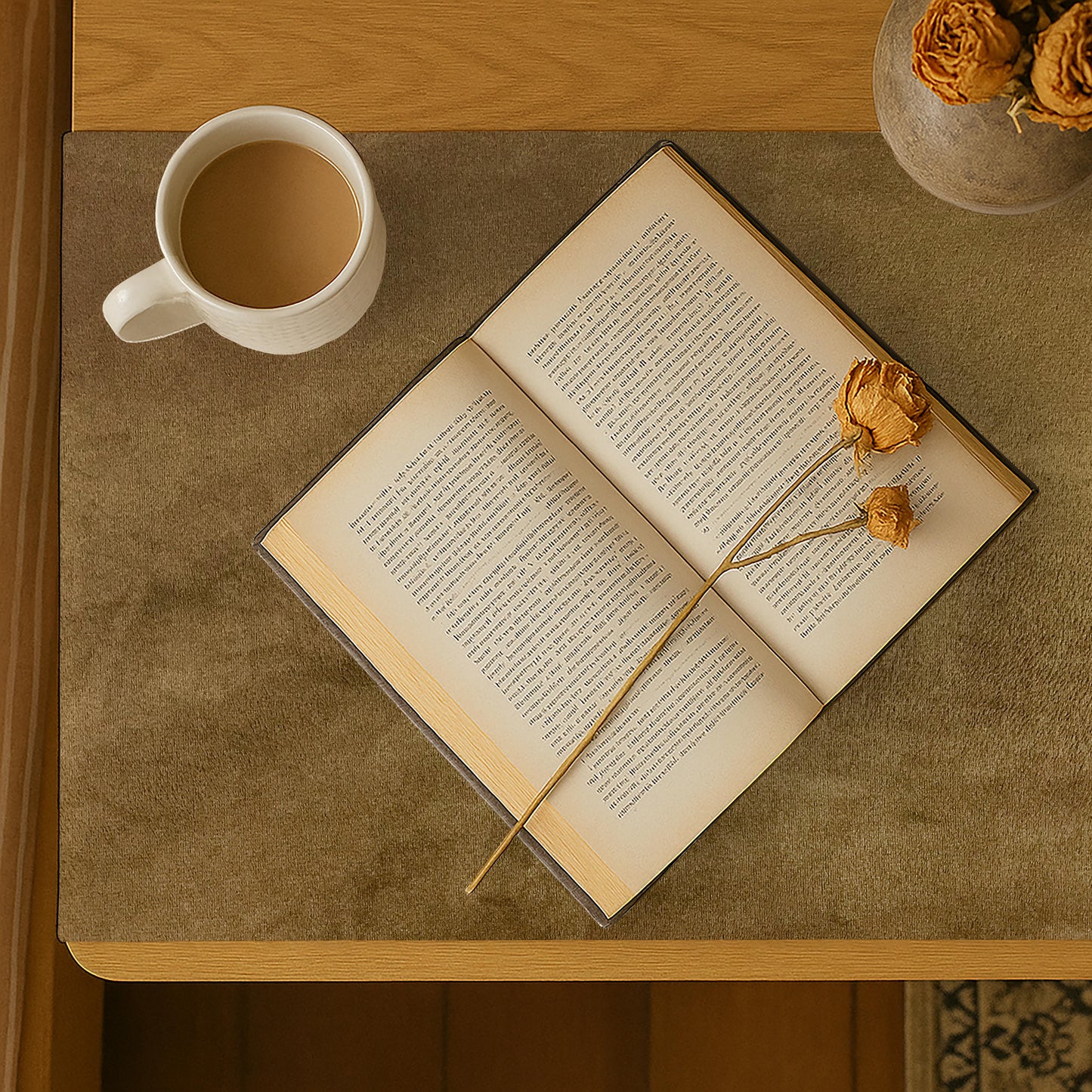 Malai Velvet - Fawn Bed Side Table Accent