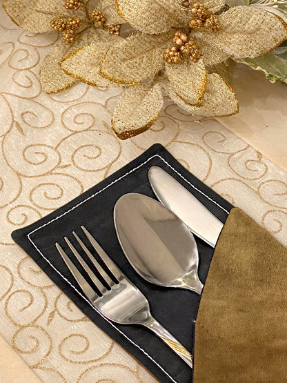 Malai Velvet - Fawn Cutlery Pouch