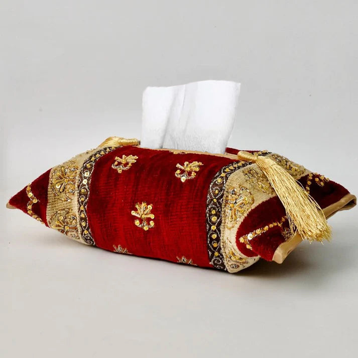 Red Ghazi Tissue Box Trendy Home