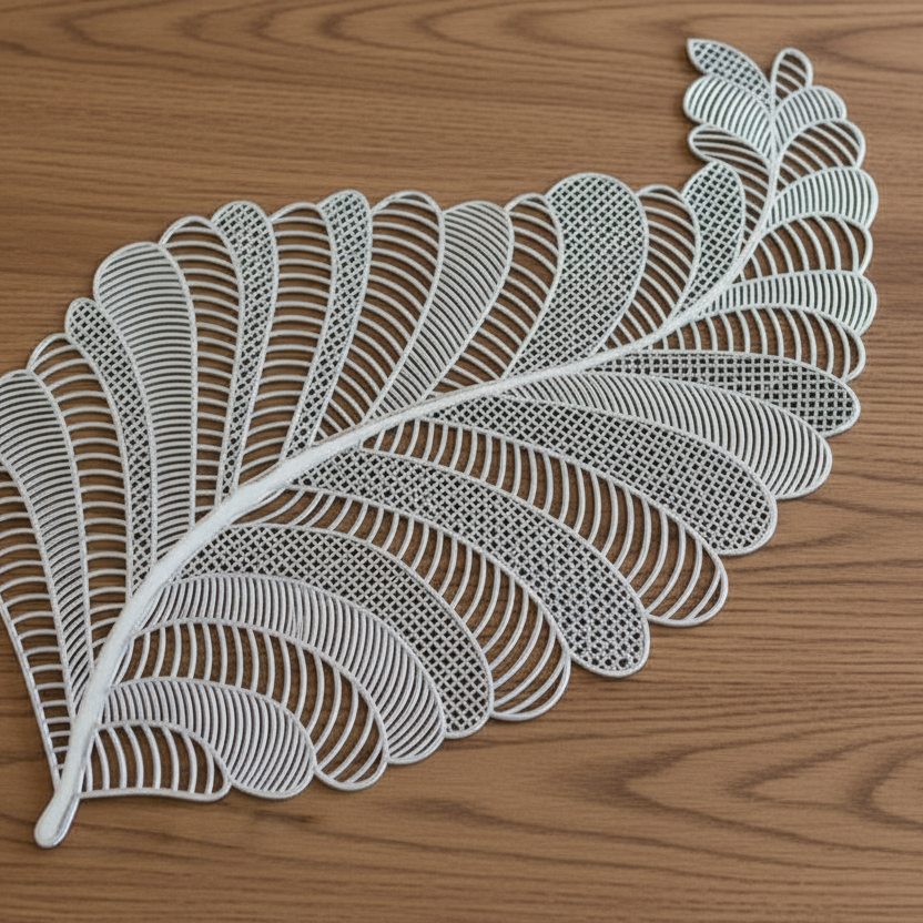 Pvc - Silver Leaf Bed Side Table Accent Trendy Home