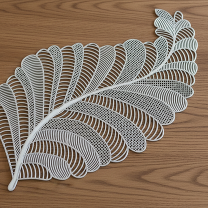 Pvc - Silver Leaf Bed Side Table Accent Trendy Home