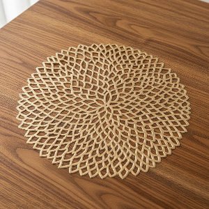 Pvc - Champagne Luxe Decorative Charger Plate Trendy Home