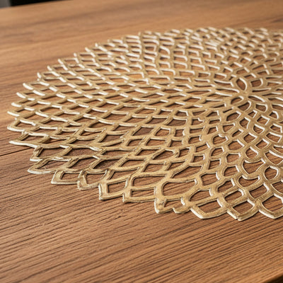 Pvc - Champagne Luxe Decorative Charger Plate Trendy Home