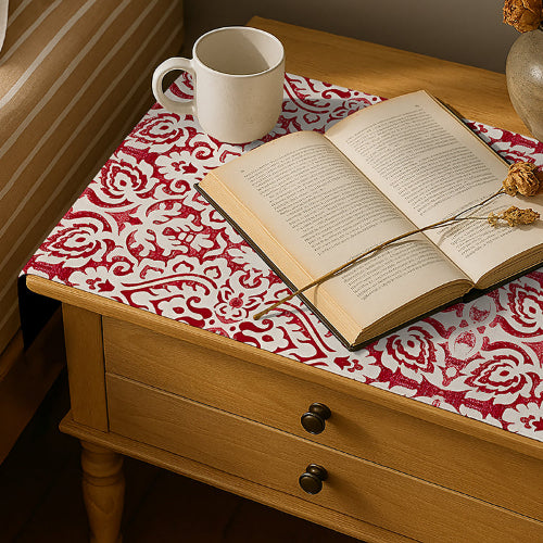 Printed - Rubine Bed Side Table Accent Trendy Home