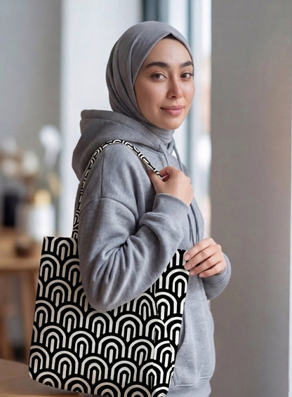Printed - Monochrome Arch Tote Bag Trendy Home