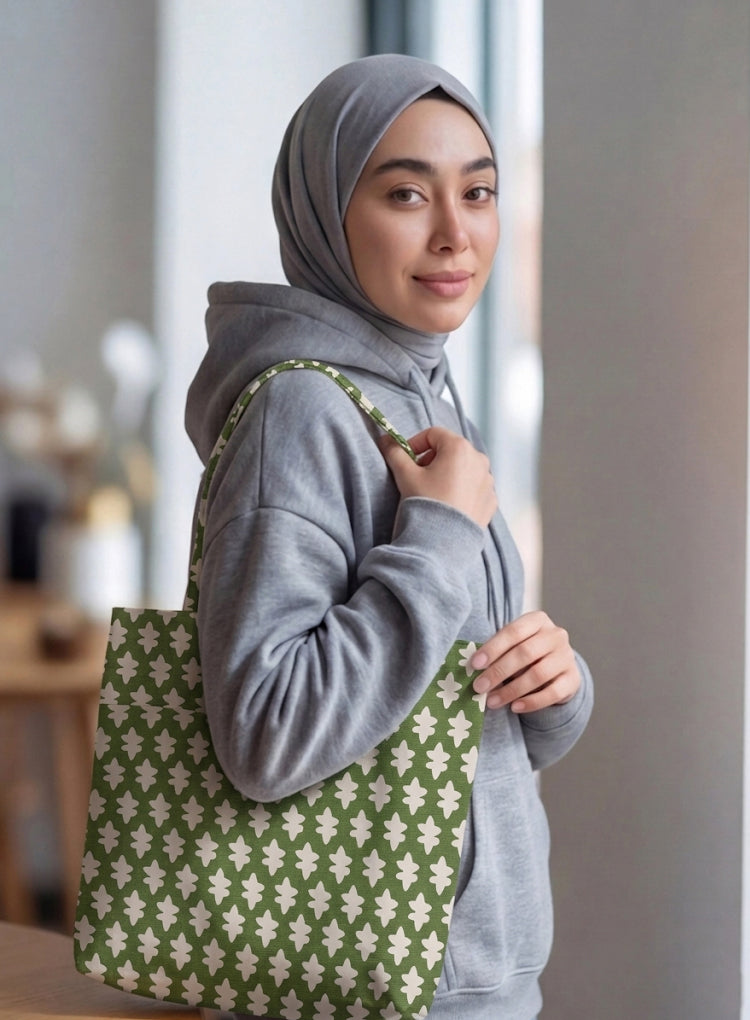 Printed - Emerald Symmetry Tote Bag Trendy Home