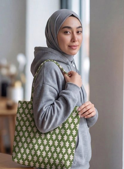 Printed - Emerald Symmetry Tote Bag Trendy Home