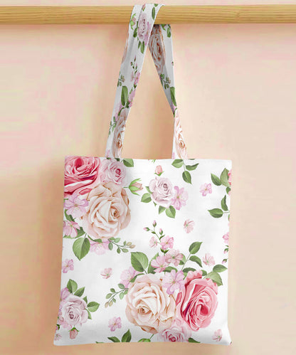 Printed - Pink Rose Tote Bag Trendy Home