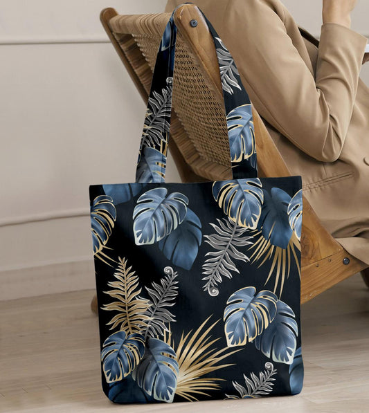 Printed - Moon Leaves Tote Bag