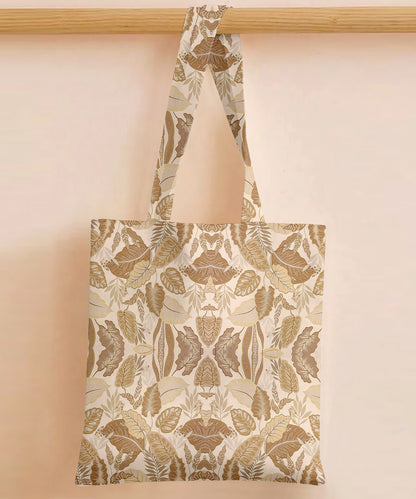 Printed - Sandy Beige Fern Tote Bag Trendy Home