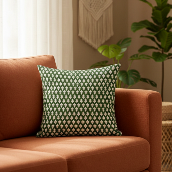 Printed - Emerald Symmetry Cushion Cover Trendy Home